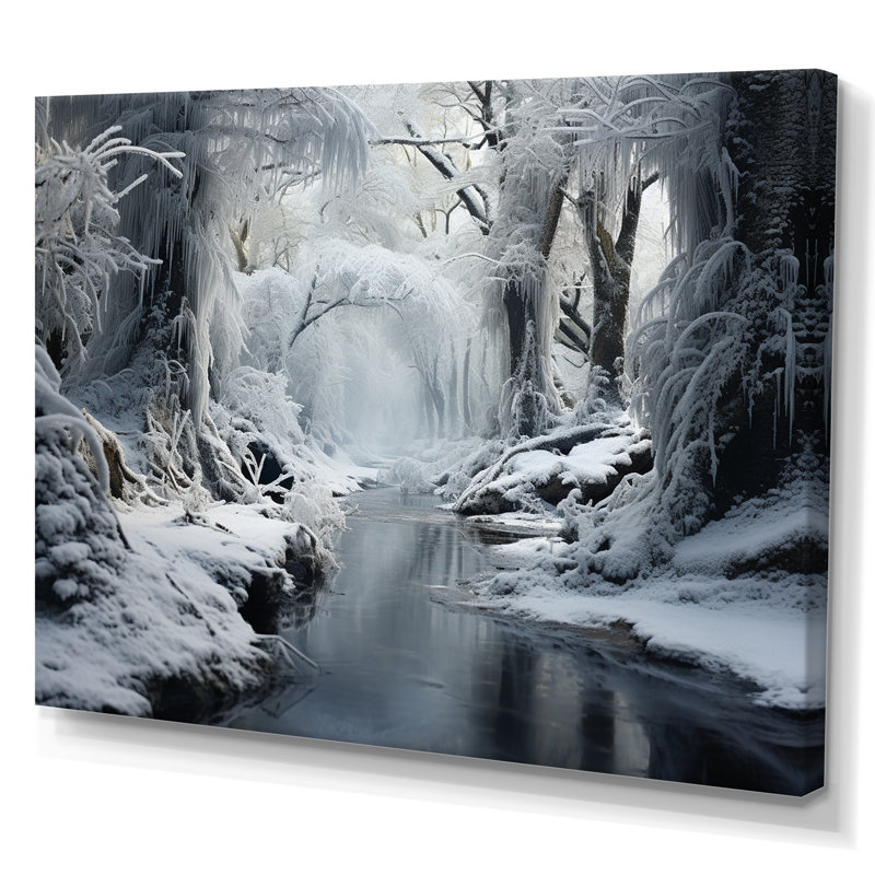 «Winter Silent Woods I - Winter Landscape», art mural sur toile, H 24 po x l 32 po x P 1 po, Toile tendue