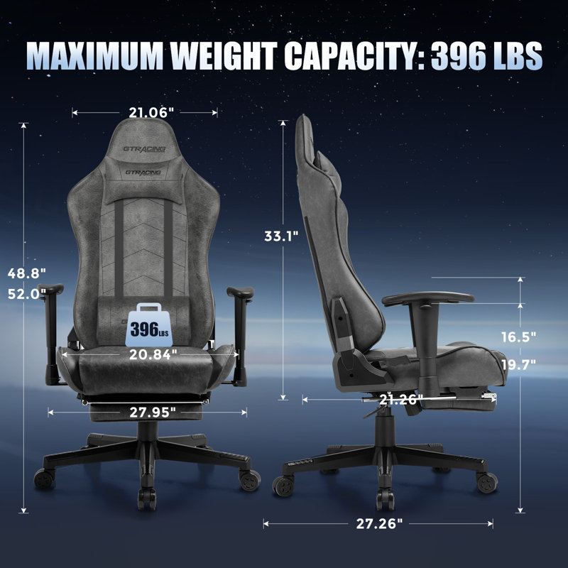 Gaming Chair Breathable Fabric,Racing Style Computer Chair For Adult,Adjustable Reclining Backrest And Lumbar Support,Stylish High Back Chair For Gaming And Office