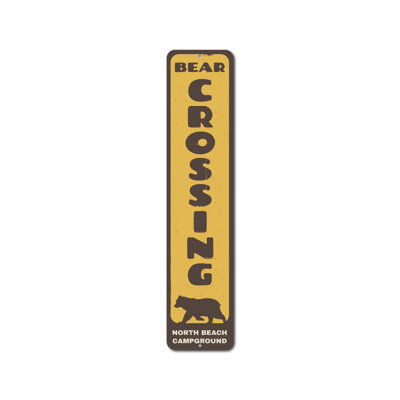 Panneau en aluminium personnalisé Bear Crossing