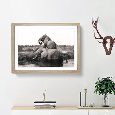 Two Elephants - Picture Frame Graphic Art Print