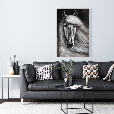Cheval blanc - Toile blanche rustique pour la maison | Art