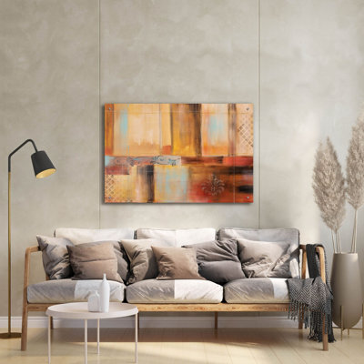 «Abstract reddition» par Jean Plout, art mural en verre acrylique, 36 po x 24 po