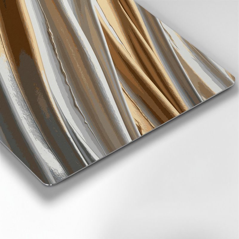 Art mural en métal gris clair DiagonalStripes, H 12 po x l 12 po