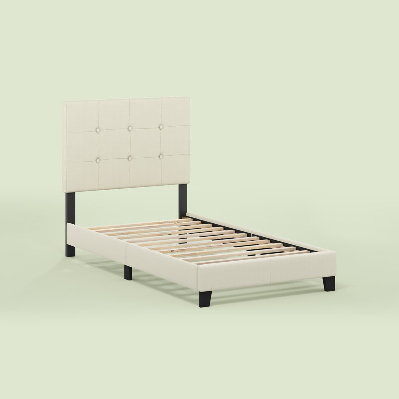 Magin Upholstered Platform Bed, Twin, Linen