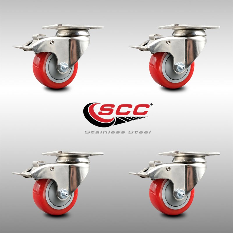Polyurethane Casters, Red