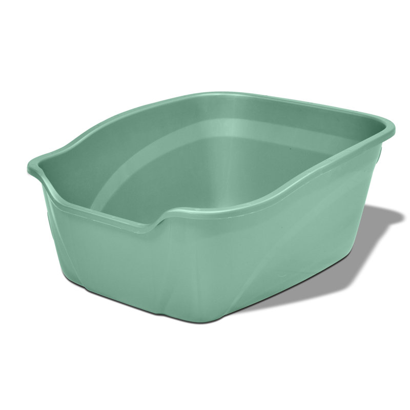 Bac à litière standard en plastique, Vert, H 8,5 po x l 15 po x P 17,5 po