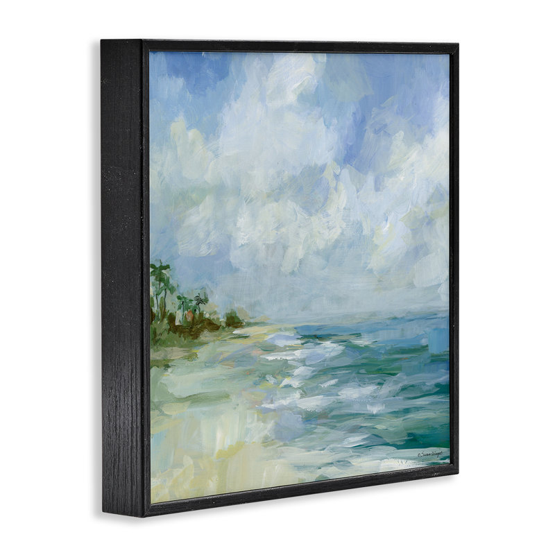 «Fort Lauderdale Beach», estampe numérique encadrée, design par Susan Winget, H 12 po x l 12 po, Giclée encadrée noir minuit