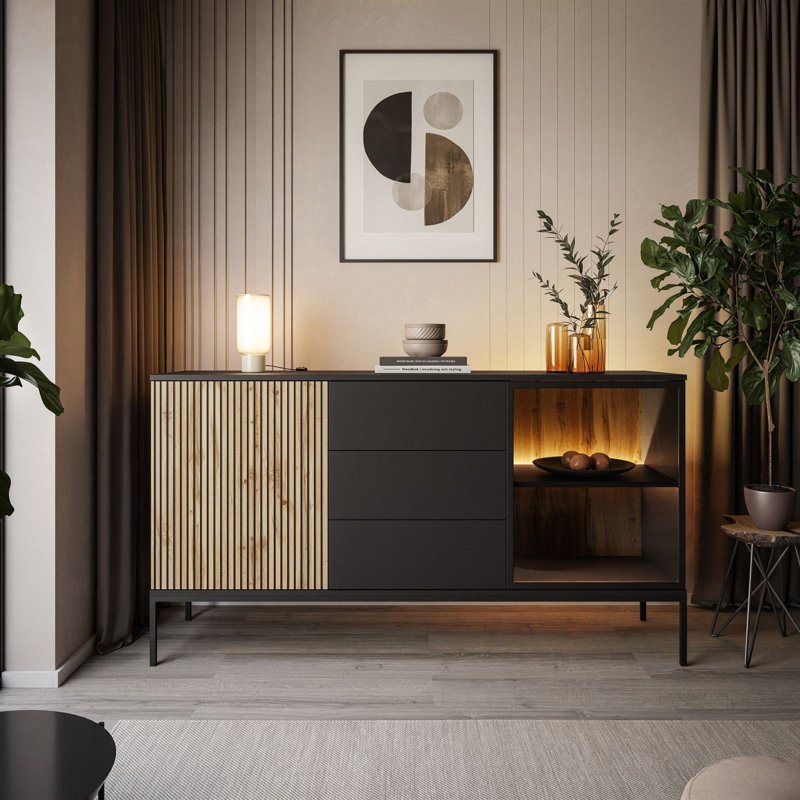 Chenell 154 Cm Wide 3 Drawer Sideboard