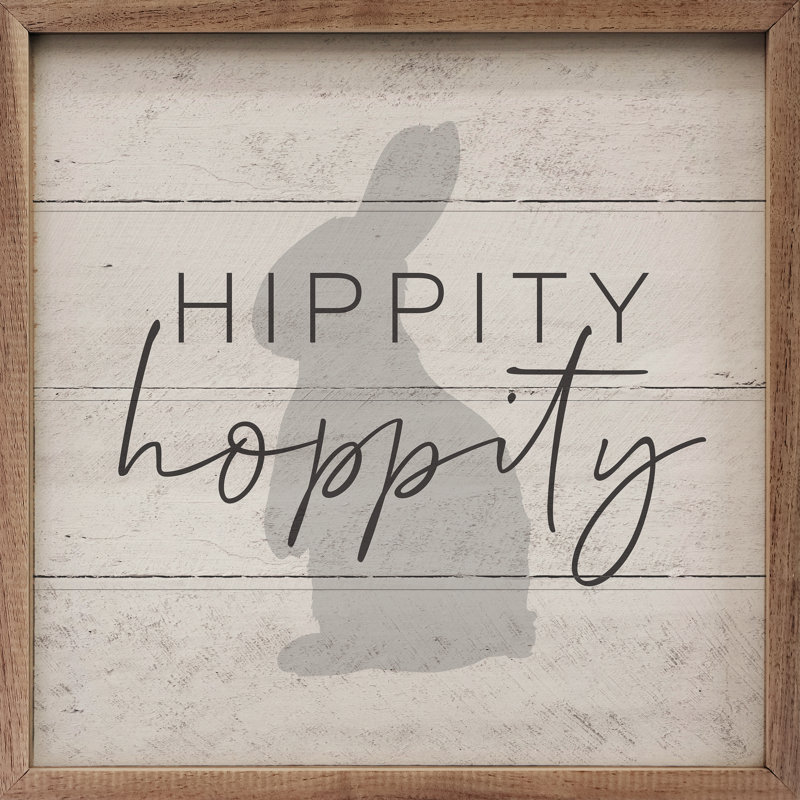Hippity Hoppity Bunny - blanc délavé, H 16 po x l 16 po x P 1 po