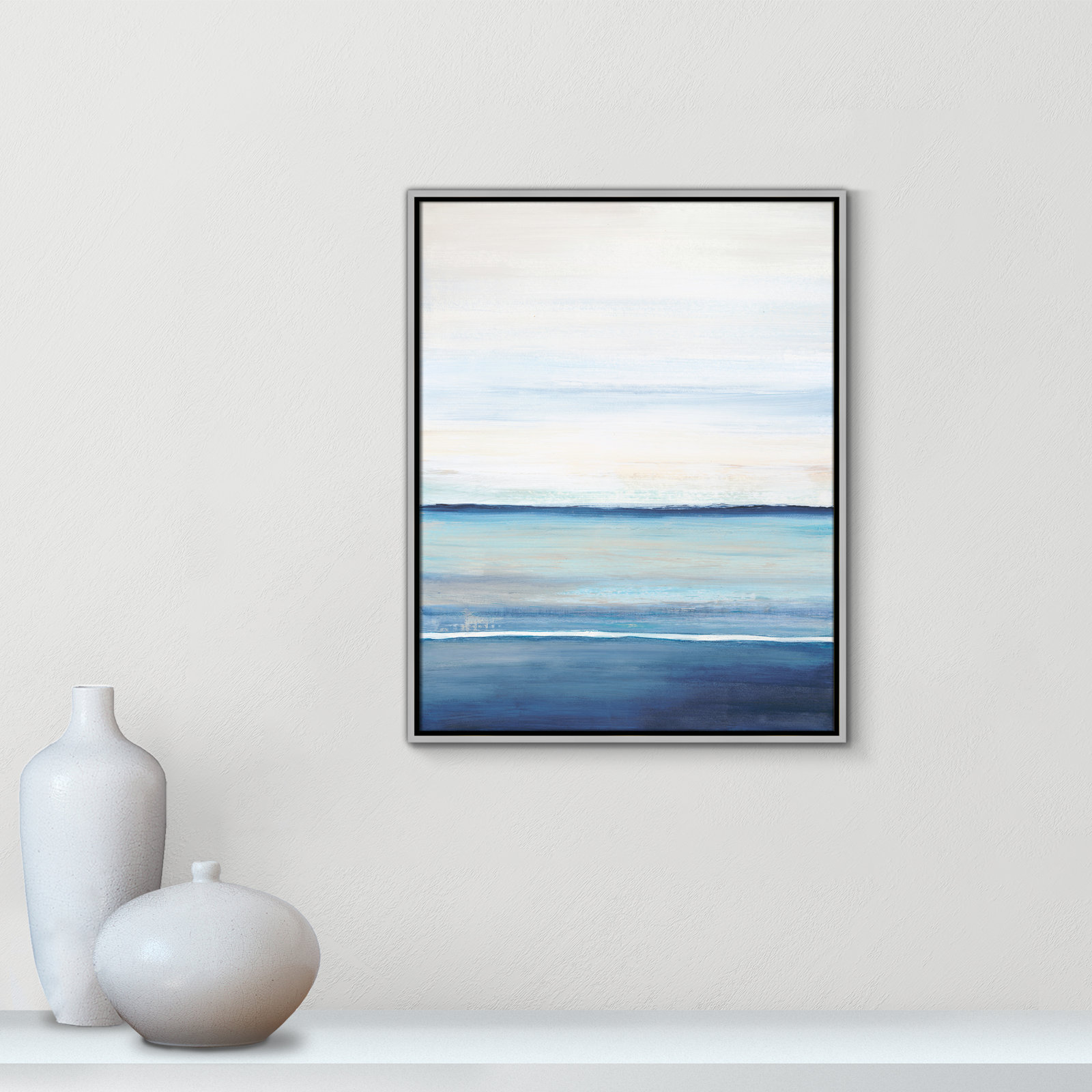 Emmit "Distant Whispers" Print by Filippo Ioco, 29.5" H x 23.5" W x 2" D, Silver Framed Canvas