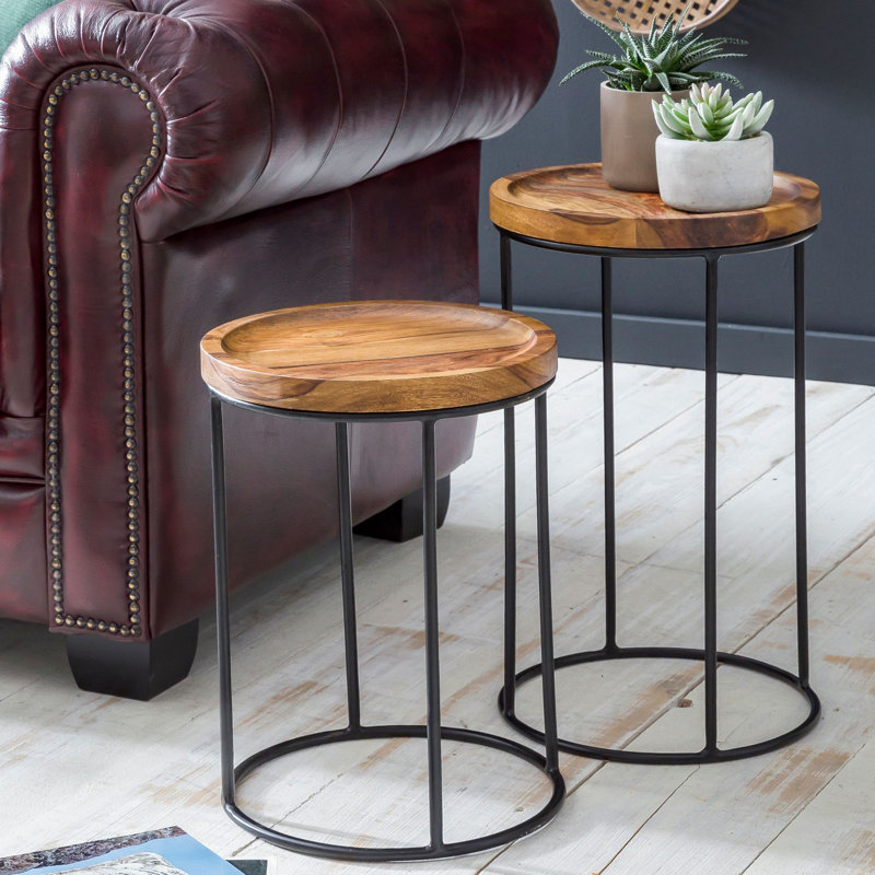 Aldrick Solid Wood Frame Nesting Tables