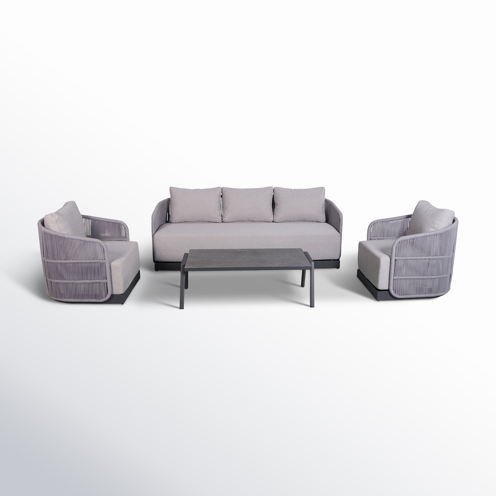 Piazza 5-Person Complete Patio Set, Gray