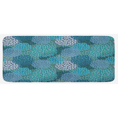 Tapis de cuisine bleu sarcelle abstrait abstrait