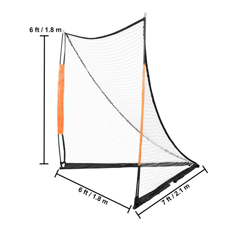But de lacrosse portatif 6 pi x 6 pi avec sac de transport, filet pliable en fibre de verre pour l'entraînement dans la cour