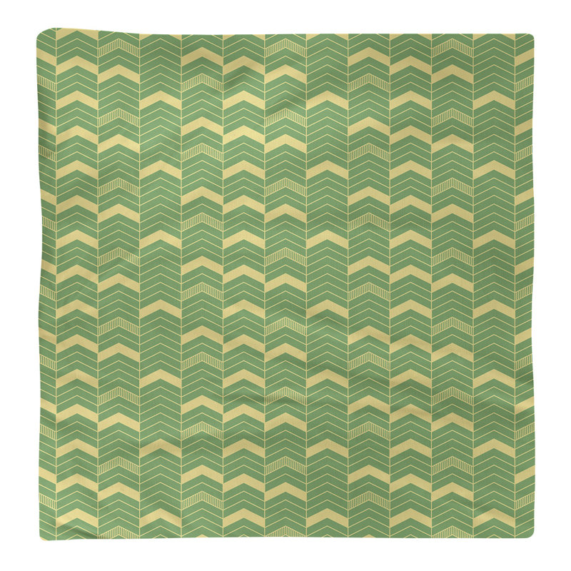 Serviette en coton bicolore lignée Stephenie, H 0,1 po x l 22 po x P 22 po, Vert / Jaune, Polyester sergé