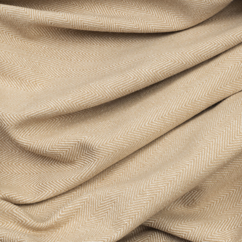 Rossa Premium 100% Cotton Herringbone Room Darkening Rod Pocket w/ Back Tabs Single Curtain Panel, Oatmeal, 48" W x 84" H