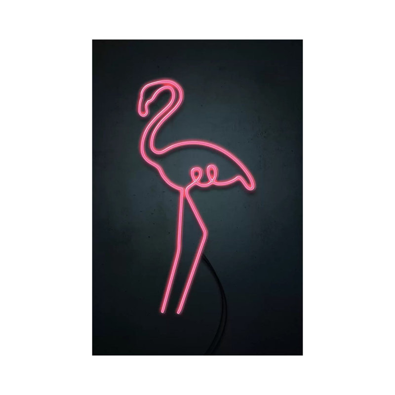 «Neon Flamingo» par Emanuela Carratoni, impression sur toile tendue, H 40 po x l 26 po x P 1,5 po