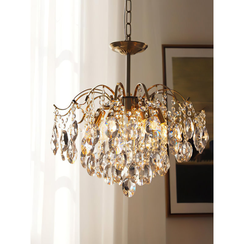 6-light Dimmable Empire Crystal Chandelier