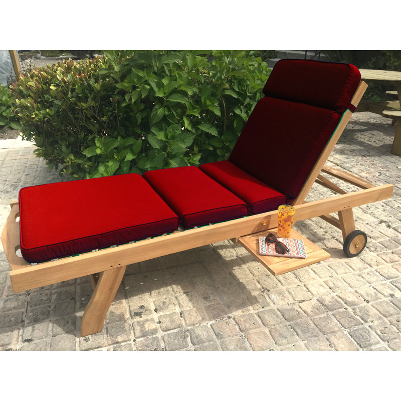Garden Sun Lounger Cushion, Red