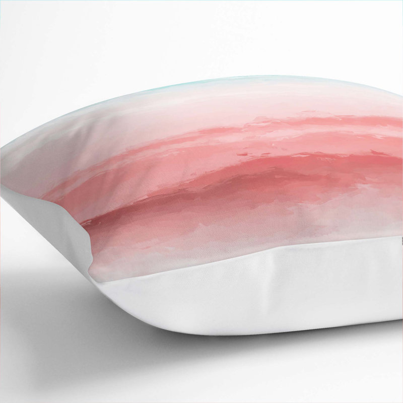 Pink Mountains Cushion with Filling, 55cm H x 55cm W x 20cm D, White