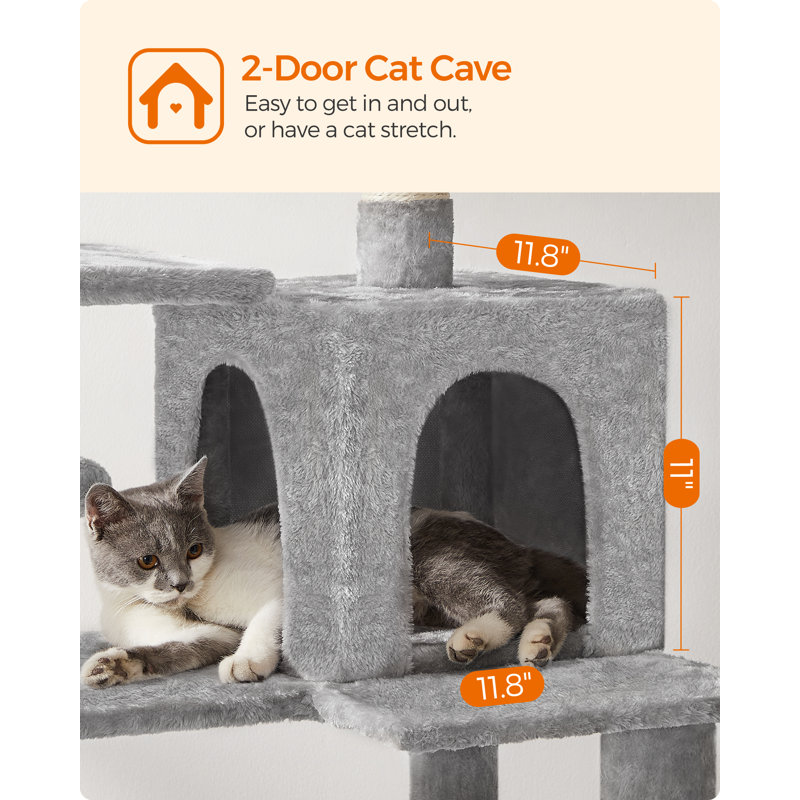 Maison pour chat 56 "à plusieurs niveaux, Gris