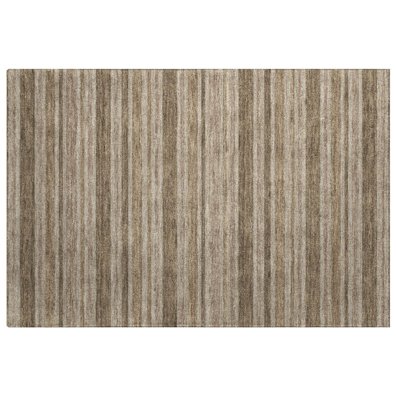 Premium Machine Washable Dream Shag ADS531 Striped Rug, Taupe, 2'6" x 3'10"