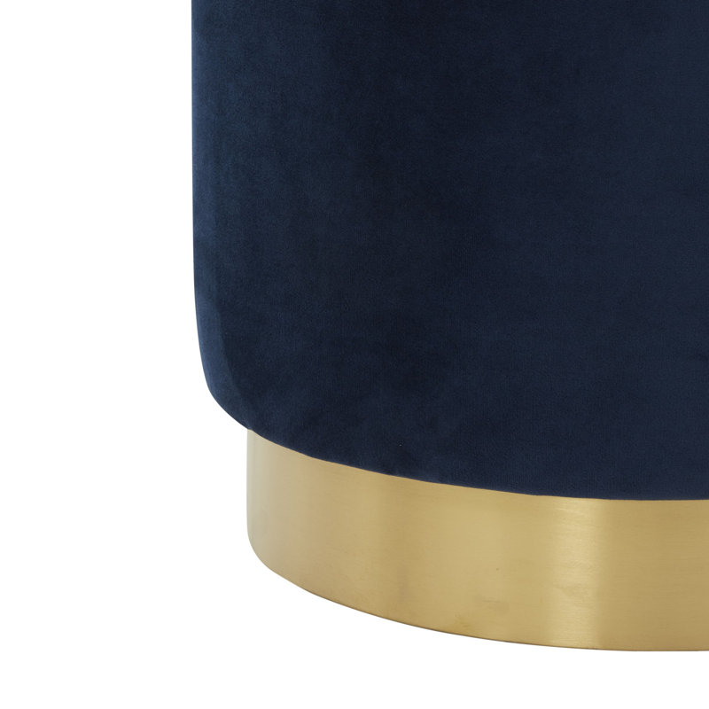 Repose-pieds standard en velours de 16 po de large Skye, Bleu marine