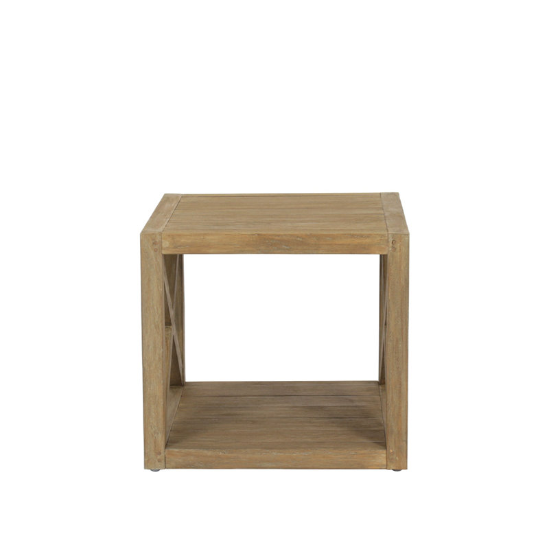 Modena Solid Wood Side Table, Coastal Teak