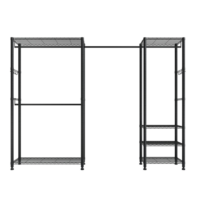 Clothing Garment Rack, Heavy Duty Clothes Rack, Freestanding Clothes Racks With Steel Frame, 800 Lbs Load Capacity Closet Wardrobe With Storage Shelves For Bedroom, Clothing Store, Hallway