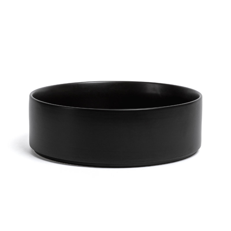 Over&Back Stackable Semi Hand-Finished Stoneware Serving Bowl, Black