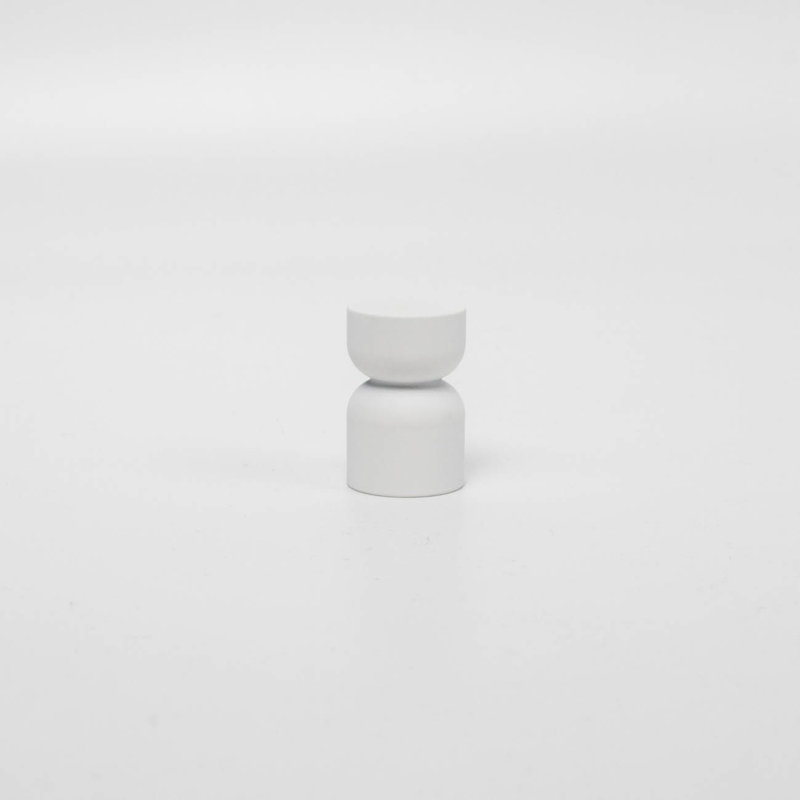 ROUS Harwdare Mid-Century Modern Hourglass Knob, Snow (White)