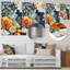 Floral fantaisie bleu et couleurs d'été I - Botanicals, impression murale sur métal-1763027272