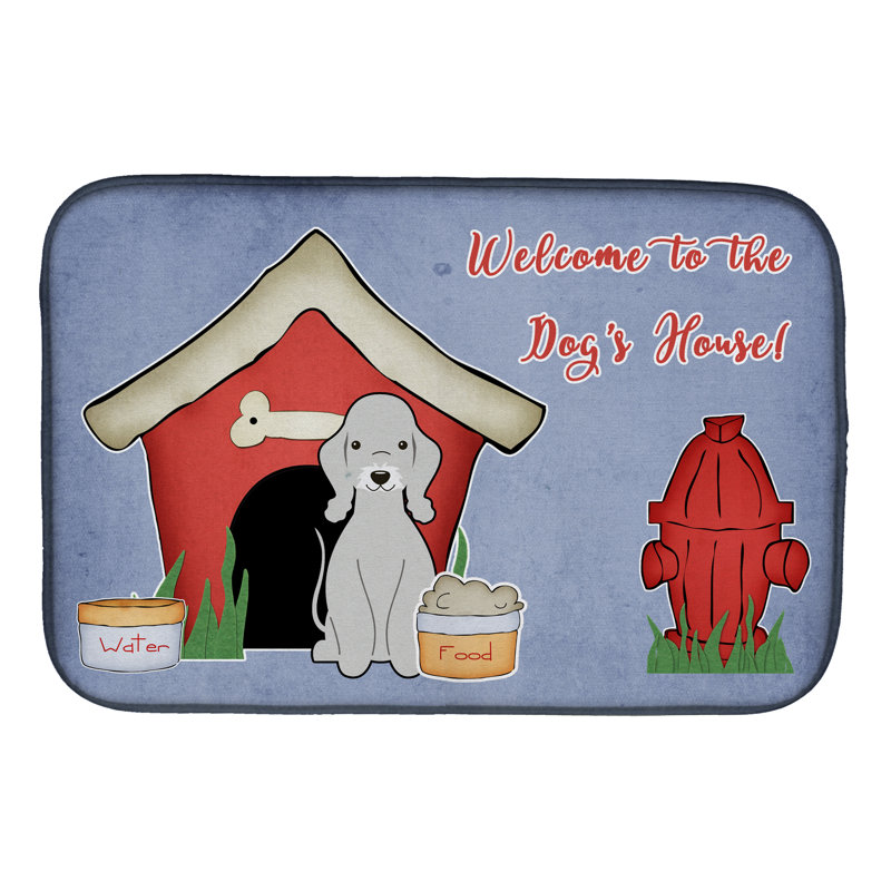 Tapis de séchage bedlington terrier dog house, Gris
