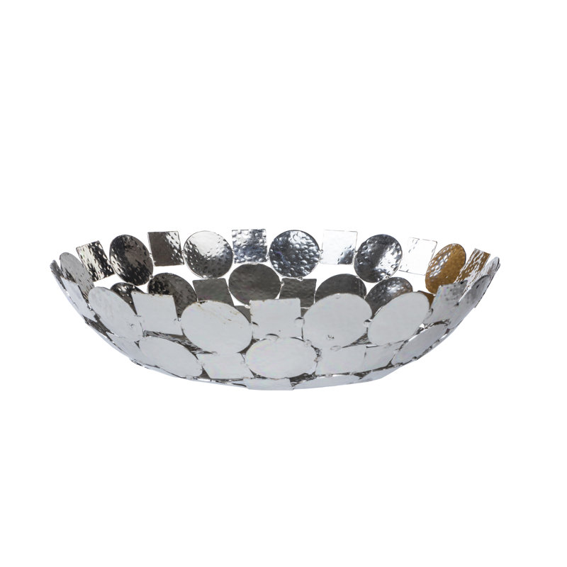 Modern Square Bowl, 12", Silver