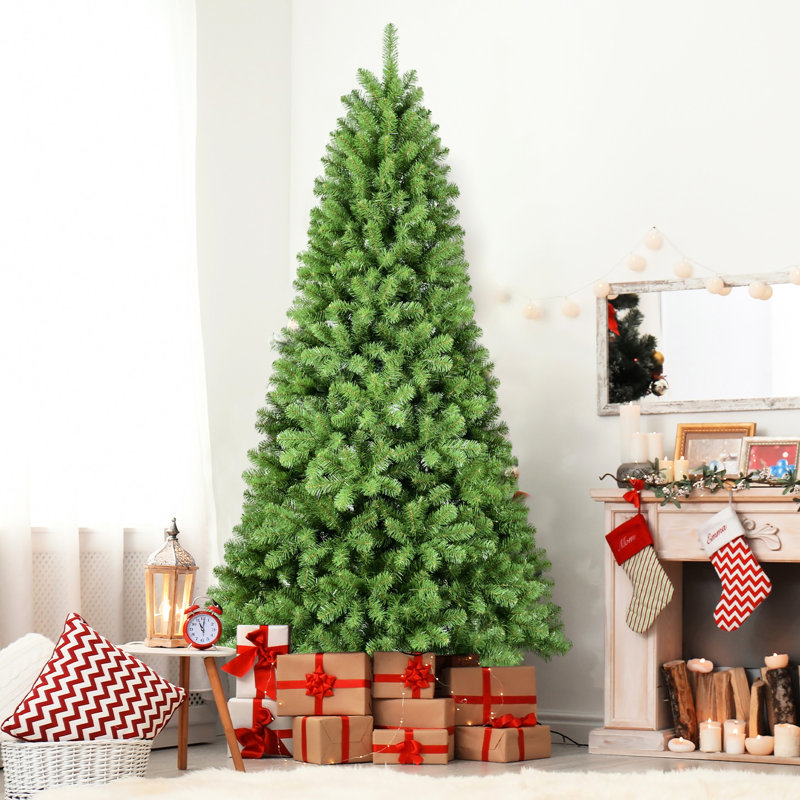 Arbre de Noël avec 760 pointes et fil mémoire, à charnières, look complet pour décoration intérieure des Fêtes - arbre artificiel de 6 pieds, pointes, configuration classique