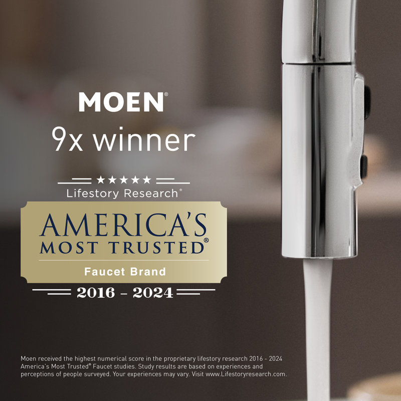 Moen Traditional Wall Mount Swing Arm Folding Pot Filler Kitchen Faucet, Gold/Bronze