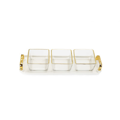 Classic Touch Glass Divided Serving Dish