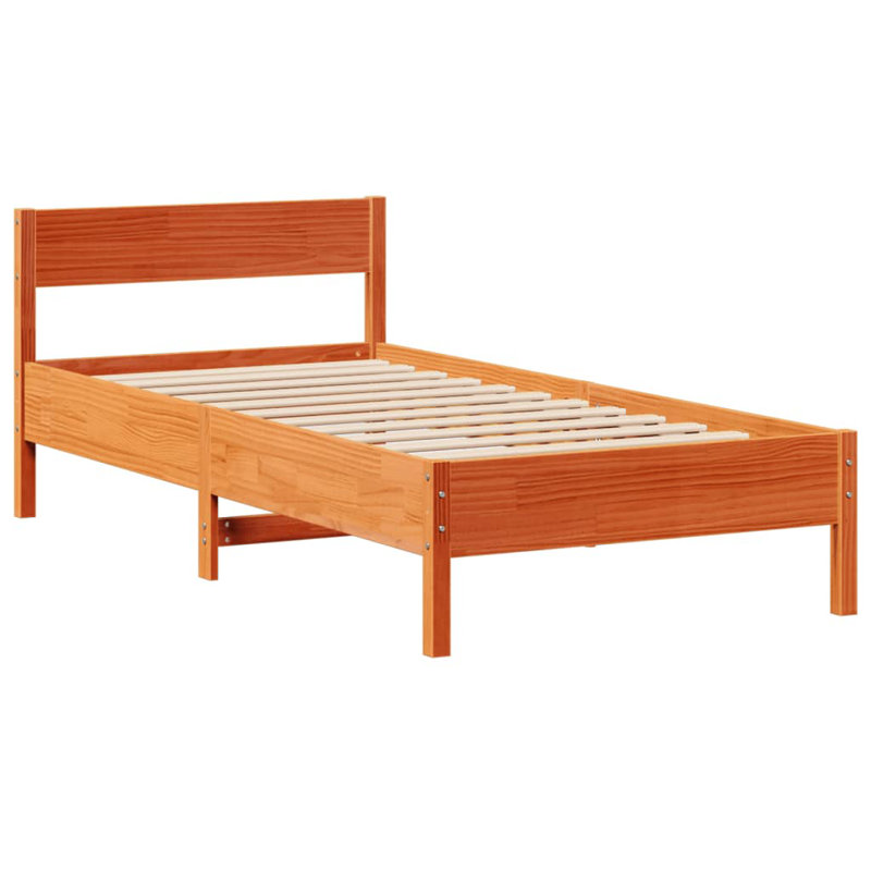 Emilianna Solid Wood Bed, Small Single (2'6), Wax Brown