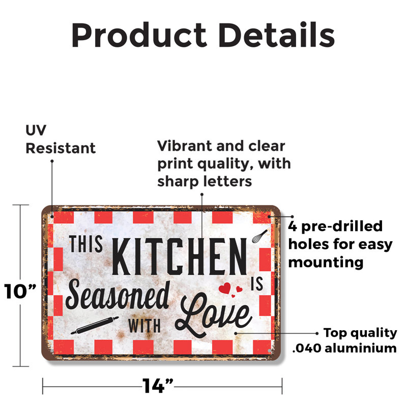 Cette cuisine est assaisonnée d'amour 10 po x 14 po