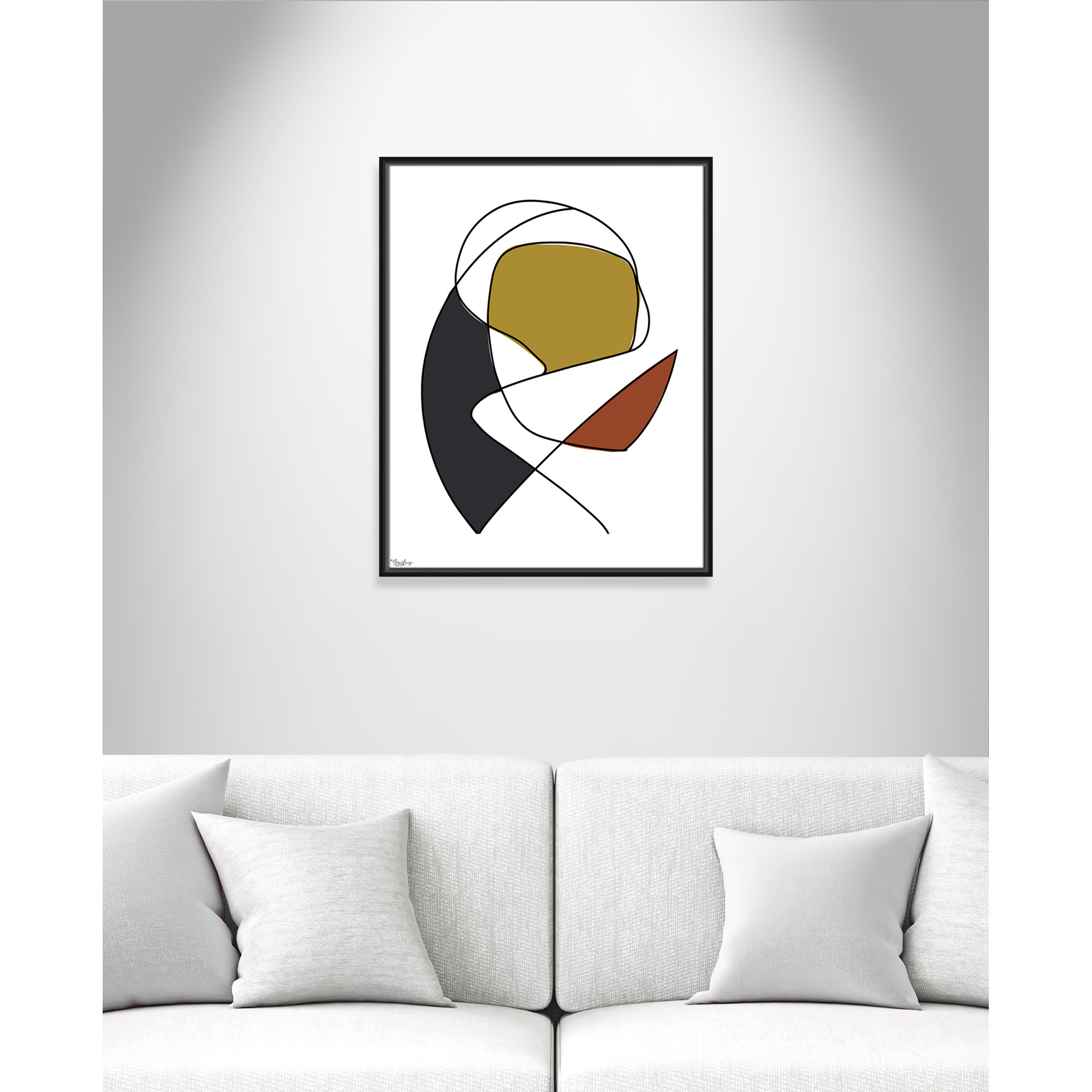 Abstract Tribeca 3, Black, 29.5" H x 23.5" W x 2" D