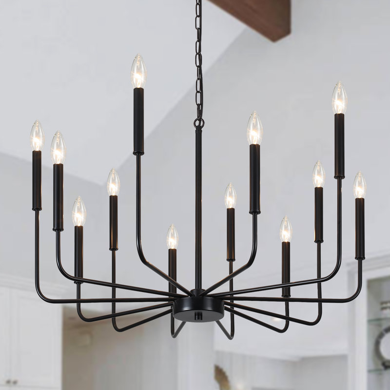 Dilnoza 12 - Light Dimmable Classic / Traditional Chandelier, Nickel