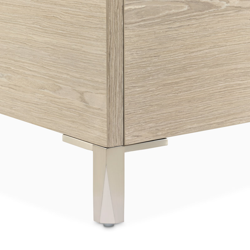 Lotus Bay Panel Bed With LED Lights - Sand, Queen