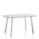Apoch Glass Top Metal Base Dining Table