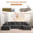 134'' Cloud Modular U-shaped Sectional Sofa With Double Chaise, Upholstered Couch For Living Room Or Bedroom-2010197484