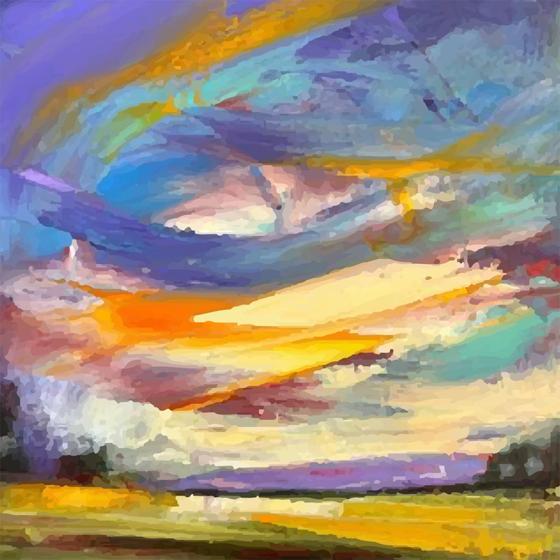 Ashauria Vector Abstract Acrylic Painting - Wrapped Canvas Print, 51cm H x 51cm W x 3.8cm D