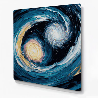 Space Whirlpool Galaxy Blue Metal Wall Art