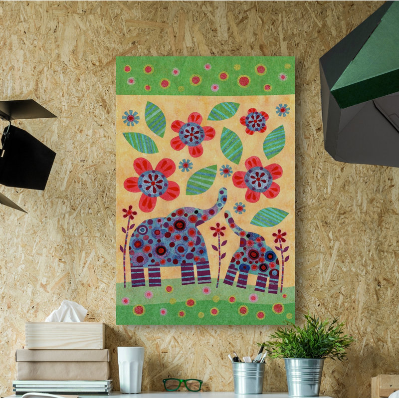 «Pellerin Elephant pair», reproduction sur toile tendue, H 45 po x l 30 po x P 1,5 po