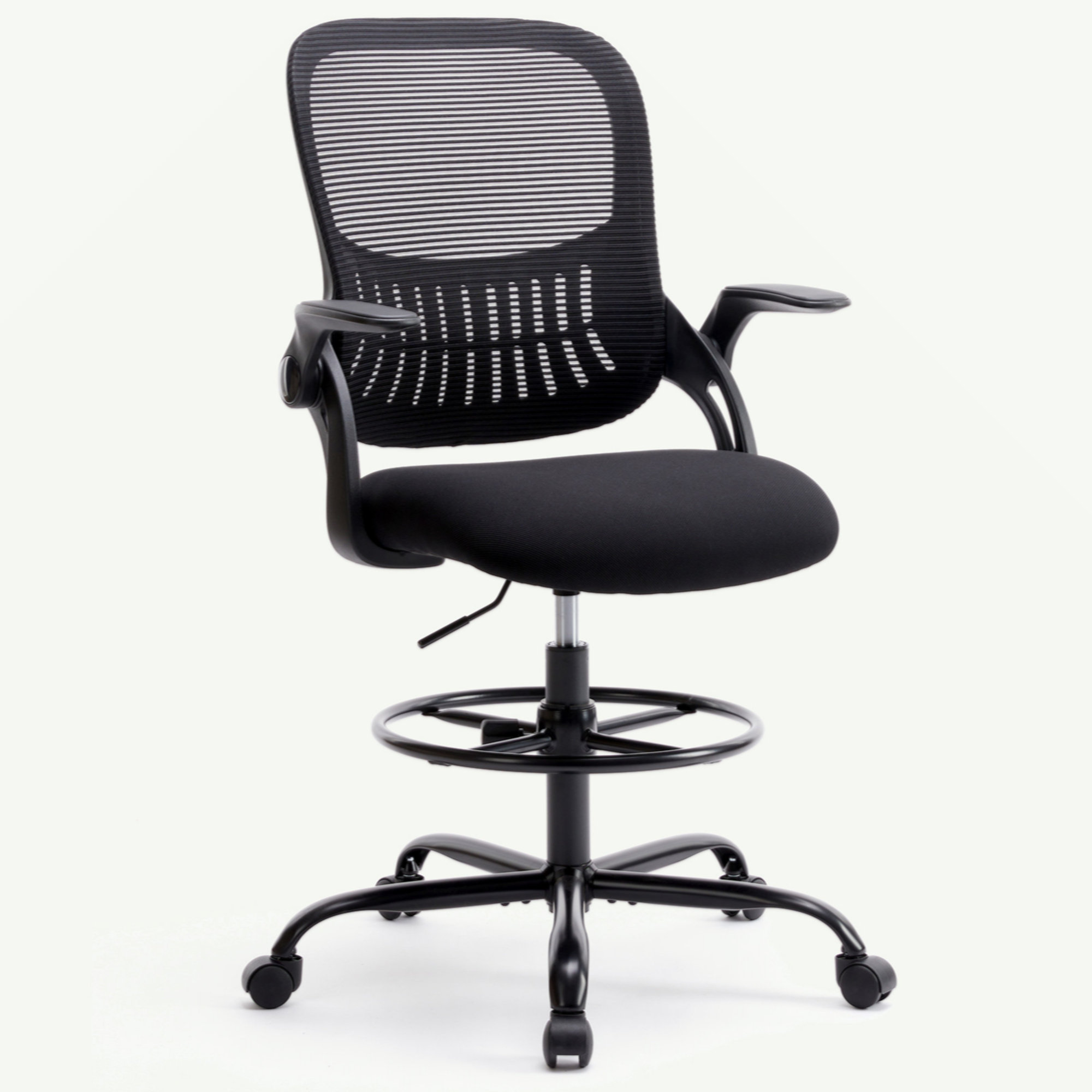 Inbox Zero Drafting Tall Office Chair Ergonomic High Desk Chair With Flip-Up Armrests | Wayfair