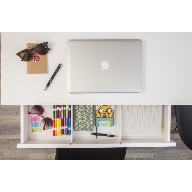 Jess Solid Wood Writing Desk, 75cm H x 80cm W x 54cm D, Oak