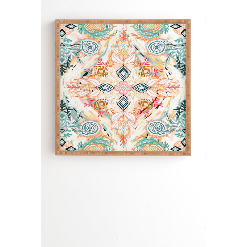 «Wonderland in Spring», impression, H 20 po x l 20 po x P 2 po, Armature en bambou, Pas de tapis